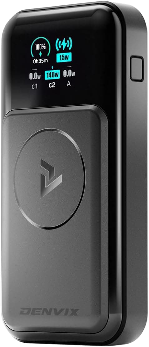 DENVIX PowerX 250W 4-in-1 25,000mAh Power Bank with Magnetic Wireless Charging – Ultra-Fast PD 3.1 Laptop Charger