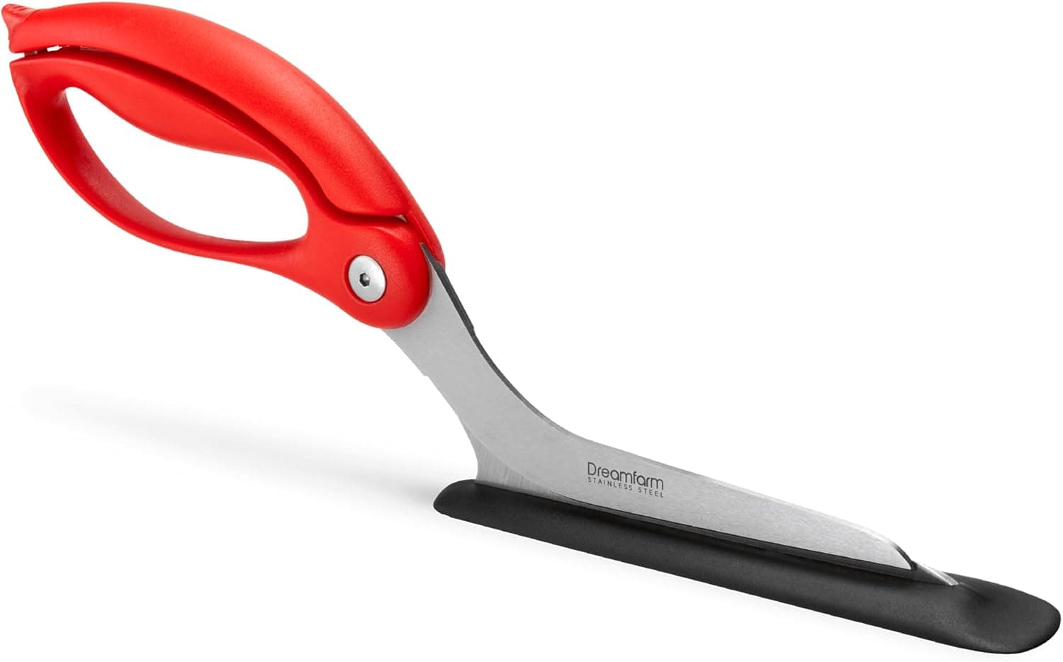 Dreamfarm Scizza 2-in-1 Pizza Scissors & Slice Server – Ergonomic Stainless Steel Cutter (Red)