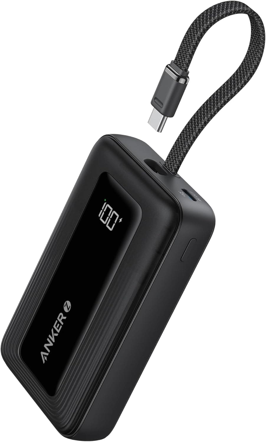 Anker 10,000mAh 30W Portable Charger – Fast-Charging USB-C Power Bank with Built-In Cable