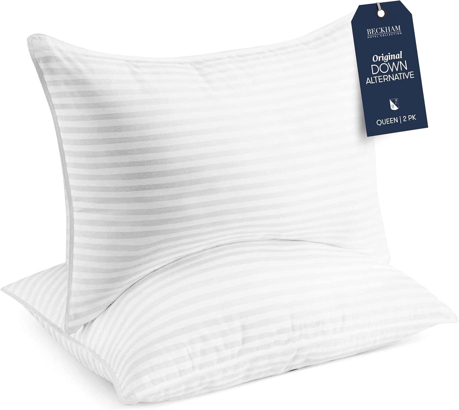 Beckham Hotel Collection Bed Pillows – Soft Down Alternative Pillows (Set of 2) for Back, Side & Stomach Sleepers